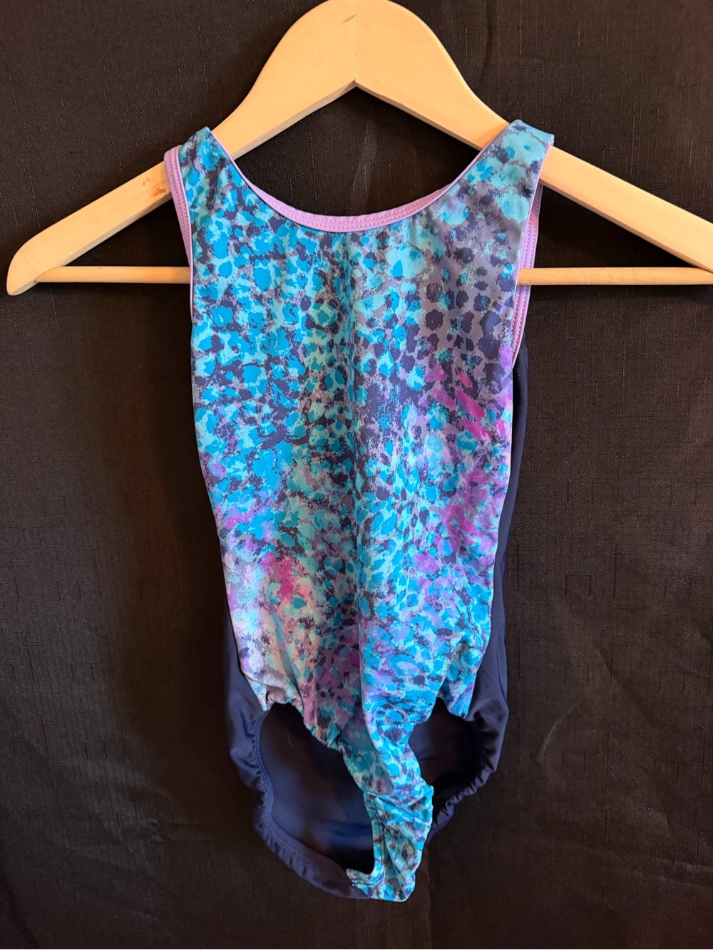 Girls Blue & Purple Patterned Leotard